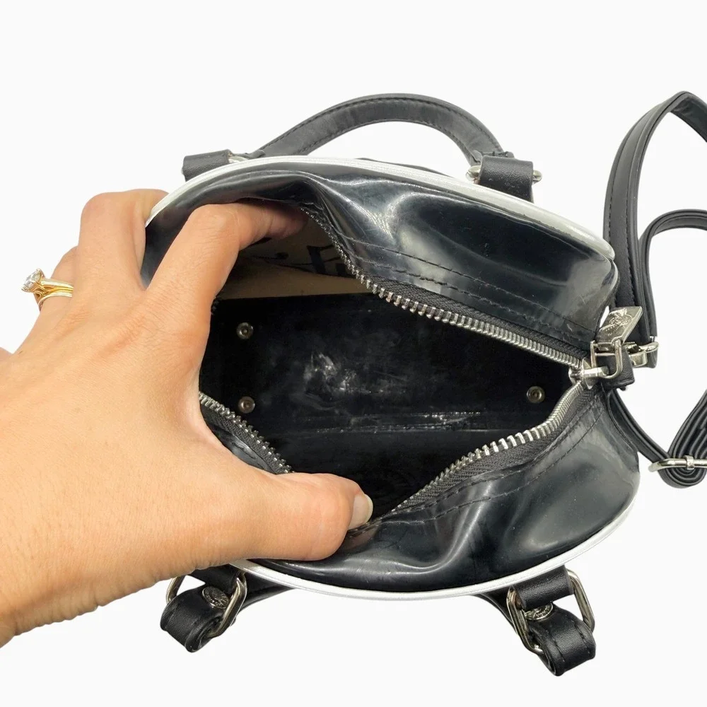 Von Dutch Black Patent Mini Satchel with Silver Logo - Picture 7 of 8